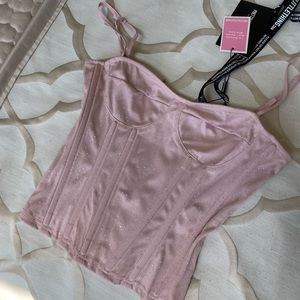 PINK SPARKLE BUSTIER CORSET -NWT